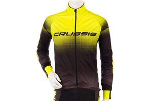Crussis Cyklistická bunda CRUSSIS No-Wind, černá/žlutá