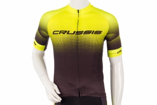 Crussis Pánský cyklistický dres CRUSSIS, krátký rukáv, černá/žlutá