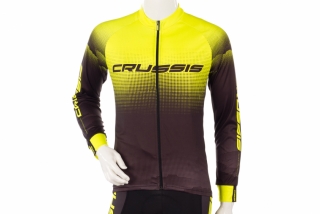 Crussis Pánský cyklistický dres CRUSSIS, dlouhý rukáv, černá/žlutá