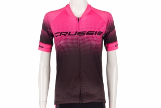 Crussis Dámský cyklistický dres CRUSSIS, krátký rukáv, černá/růžová